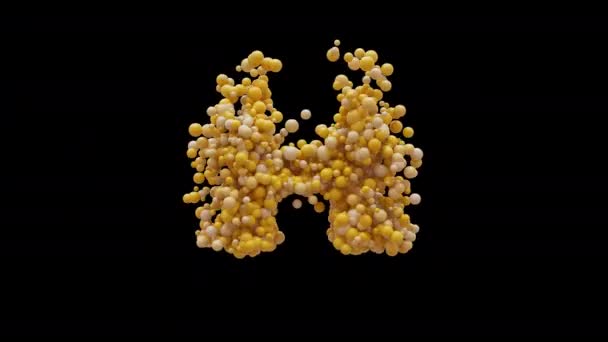 Мультфільм Кульки Літера Ізольовані Красиві Смішні Жовті Кульки Дизайн Руху — стокове відео