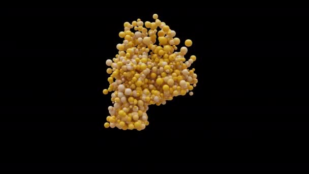 Animatie Cartoon Ballen Letter Geïsoleerde Mooie Grappige Gele Ballonnen Motion — Stockvideo