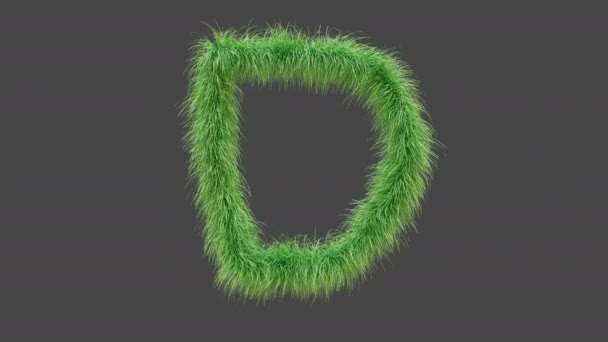 Анимация Зеленая Трава Буква Изолированная Красивая Буква Зеленой Травы Дует — стоковое видео