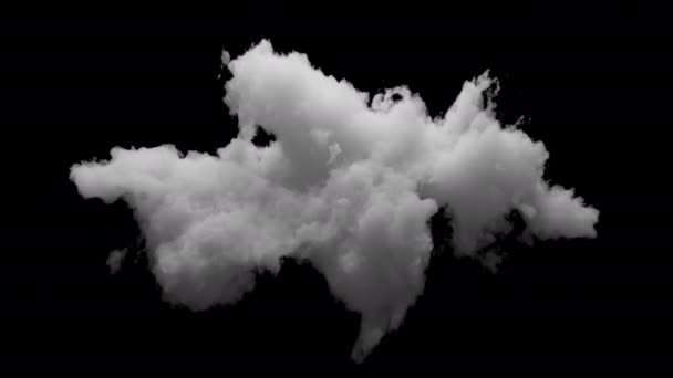 Cloud Avec Canal Alpha Animation Boucle Transforme Lentement Dans Espace — Video