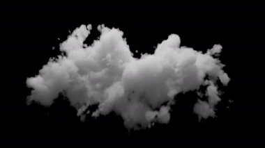 Alfa kanallı 3 boyutlu bulut ve döngülü animasyon. Uzayda yavaşça dönüşür