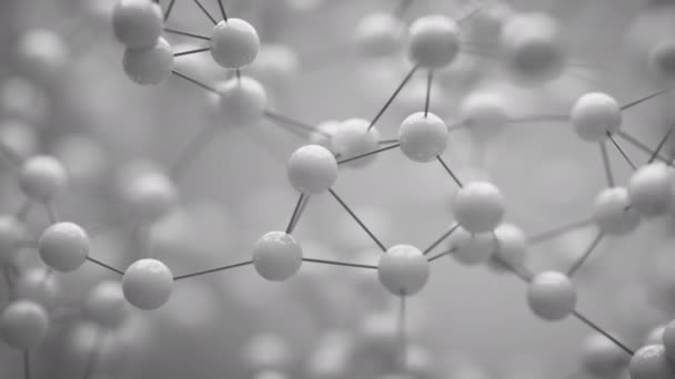 以分子晶格形式在空间中动画的几何形状的平滑运动 — 图库视频影像
