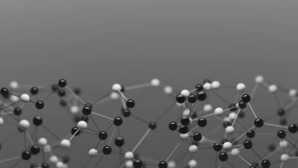 Gładki Ruch Geometrycznego Kształtu Animowanego Przestrzeni Postaci Kratki Molekularnej — Wideo stockowe