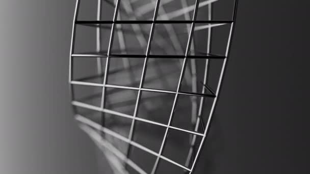 Зацикленная Анимация Вращения Геометрической Фигуры Мёбиуса Геометрия Выполнена Хромированных Металлических — стоковое видео