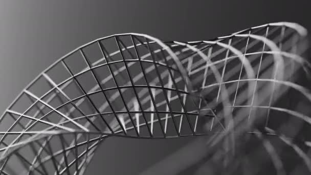 Тривимірна Анімація Обертання Геометричної Фігури Мобія Геометрія Побудована Хромованих Металевих — стокове відео