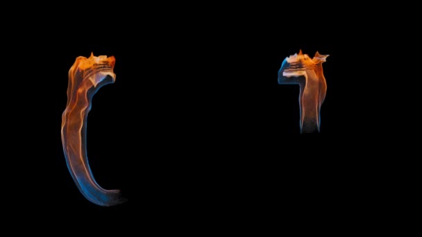 Animation Number Appears Fire Flame Covering Numbers Dances Bright Shades — Stock Video