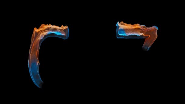 Animacja Pojawia Się Ogniu Płomień Przykrywający Cyfry Tańczy Jaskrawe Odcienie — Wideo stockowe