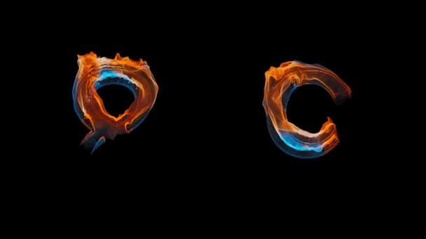 3D动画第8号和第9号由火出现 火焰覆盖着数字 舞动着明亮的红蓝相间的色调 该文件包含一个阿尔法通道 Prores4 Rgba — 图库视频影像