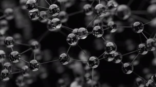 Űrben Molekuláris Rács Formájában Animált Geometriai Alak Gördülékeny Mozgása — Stock videók