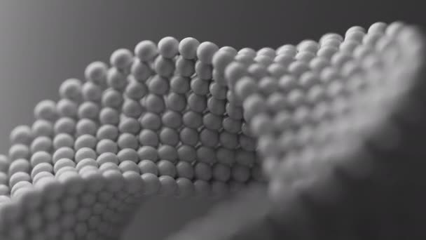 Циклическая Анимация Вращения Геометрической Фигуры Мёбиуса Геометрия Построена Сферического Массива — стоковое видео