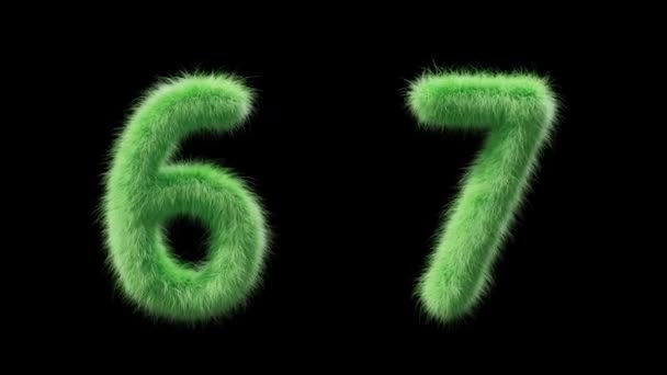 Анимация Травяные Номера Знак Стиле Полевой Травы Файл Содержит Канал — стоковое видео