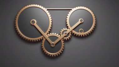 Bir dişli grubundan bir mekanizmanın üç boyutlu animasyonu