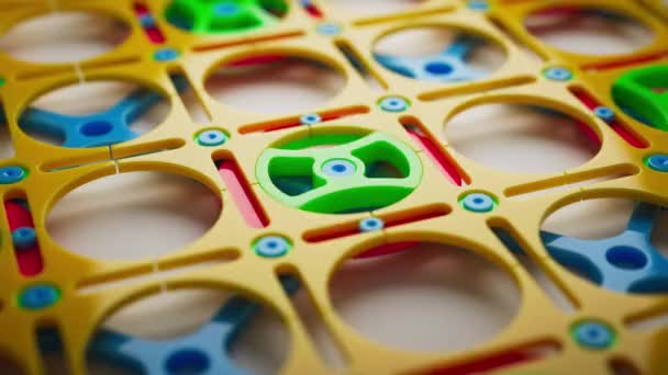 Looping Animation Group Colorful Children Plastic Geometric Shapes Looped Movement — Stock Video