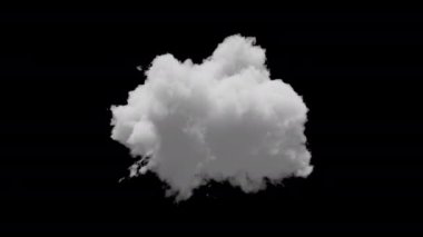 3D küçük bulut alfa kanalı ve döngülü animasyon. Uzayda yavaşça dönüşür
