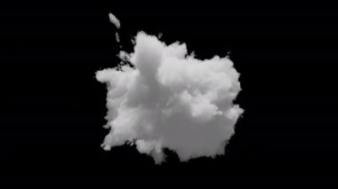3D küçük bulut alfa kanalı ve döngülü animasyon. Uzayda yavaşça dönüşür