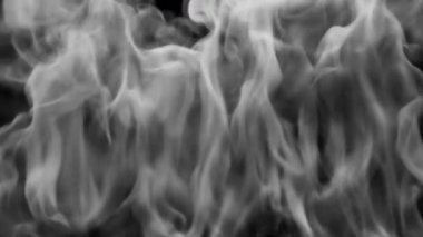 Beyaz dumanın 3 boyutlu animasyonu. Dosya Alfa Kanalı içeriyor. Beyaz duman tepeden tırnağa yükseliyor, tüm kareyi kaplıyor..