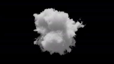 3D küçük bulut alfa kanalı ve döngülü animasyon. Uzayda yavaşça dönüşür