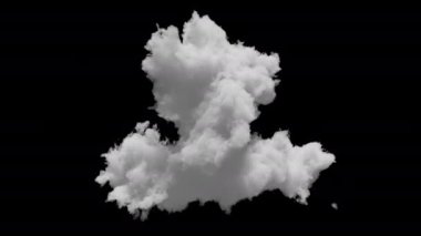 3D büyük bulut alfa kanalı ve döngülü animasyon. Uzayda yavaşça dönüşür