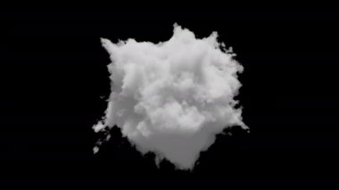 3D küçük bulut alfa kanalı ve döngülü animasyon. Uzayda yavaşça dönüşür