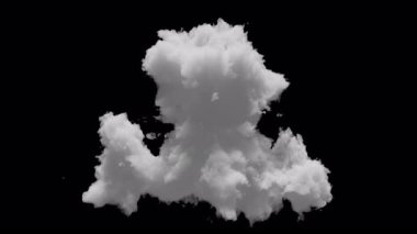 3D büyük bulut alfa kanalı ve döngülü animasyon. Uzayda yavaşça dönüşür