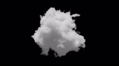 3D küçük bulut alfa kanalı ve döngülü animasyon. Uzayda yavaşça dönüşür