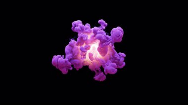 Çok renkli fantastik bir patlamanın 3 boyutlu animasyonu. Patlamadan sonra parçacık bulutu çerçeveye sorunsuzca yayılıyor. Dosya Alfa Kanalı içeriyor.