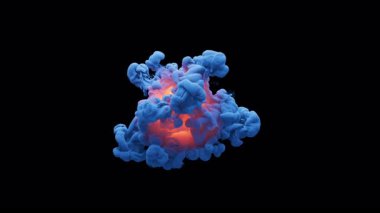 Çok renkli fantastik bir patlamanın 3 boyutlu animasyonu. Patlamadan sonra parçacık bulutu çerçeveye sorunsuzca yayılıyor. Dosya Alfa Kanalı içeriyor.