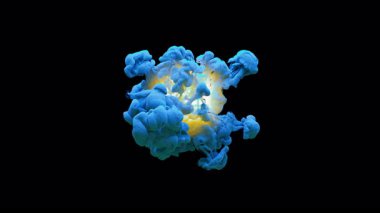 Çok renkli fantastik bir patlamanın 3 boyutlu animasyonu. Patlamadan sonra parçacık bulutu çerçeveye sorunsuzca yayılıyor. Dosya Alfa Kanalı içeriyor.