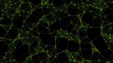 Uzayda moleküler kafes şeklinde canlandırılmış geometrik bir şeklin pürüzsüz hareketi. Dosya Alfa Kanalı içeriyor.