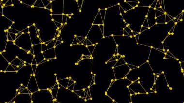 Uzayda moleküler kafes şeklinde canlandırılmış geometrik bir şeklin pürüzsüz hareketi. Dosya Alfa Kanalı içeriyor.