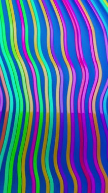 Pürüzsüz, renkli çizgiler parlak mavi bir arka plandaki dalgalar gibi dalgalanır. Hareket grafikleri, tasarım veya geleceksel kavramlar için mükemmel, canlı ve soyut bir animasyon.