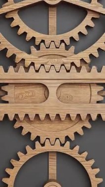 Ahşap askı ve dişli sisteminin kusursuz üç boyutlu animasyon döngüsü hassas, zarif mühendislik, rafine detaylar ve bitmeyen mekanik hareketler ile hareket ediyor..