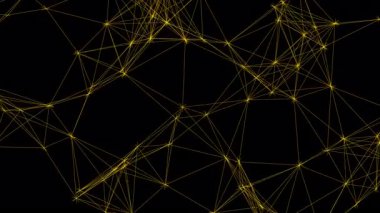 Uzayda moleküler kafes şeklinde canlandırılmış geometrik bir şeklin pürüzsüz hareketi. Dosya Alfa Kanalı içeriyor.