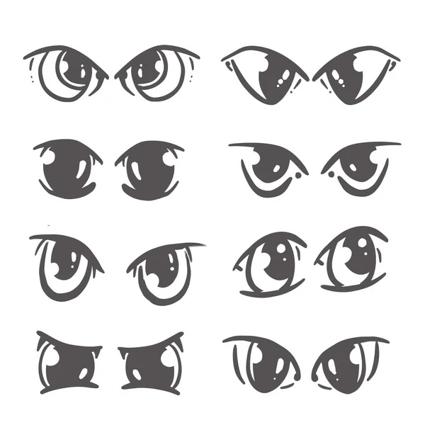 Collection Funny Cartoon Eyes Icon Logo Ideas Set Vector — 스톡 벡터