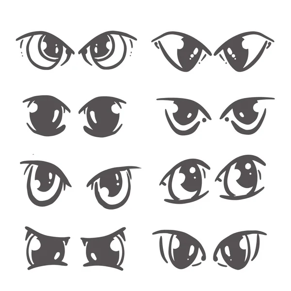 Collection Idées Drôles Logo Icône Yeux Bande Dessinée Réglée Dans — Image vectorielle