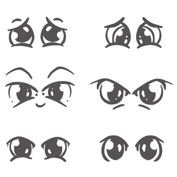 Sammlung Von Lustigen Cartoon Eyes Icon Logo Ideen Set Vector — Stockvektor