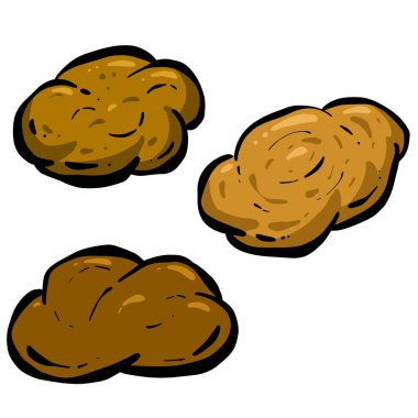 Komik Karikatür Kakası veya Kaka Vektörü İllüstrasyonu