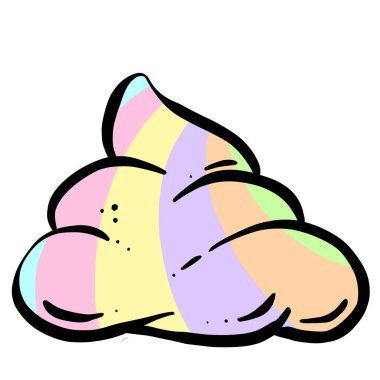 Komik Karikatür Kakası veya Kaka Vektörü İllüstrasyonu