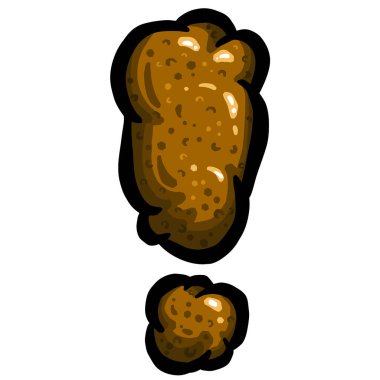 Komik Karikatür Kakası veya Kaka Vektörü İllüstrasyonu