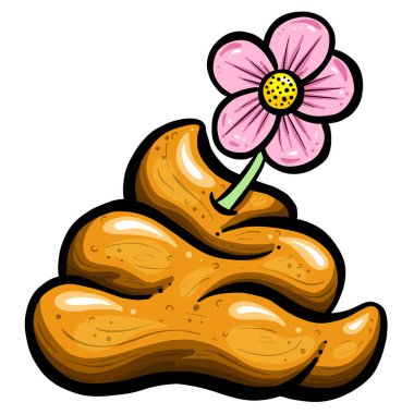 Komik Karikatür Kakası veya Kaka Vektörü İllüstrasyonu