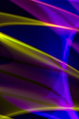 A Neon Wavy Light Nightclub Background Swirls on Black Background