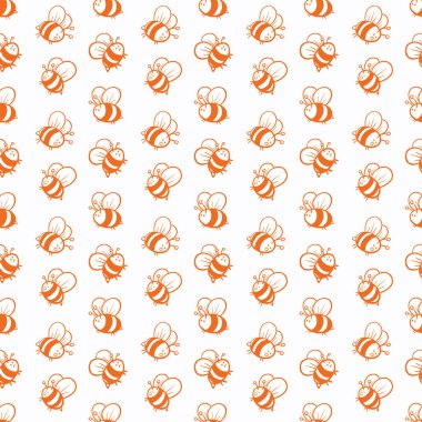 Seamless Repeating Pattern Cute Cartoon Bees 
