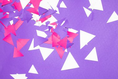 A Pink Purple Geometric Paper Triangle Pieces for Background