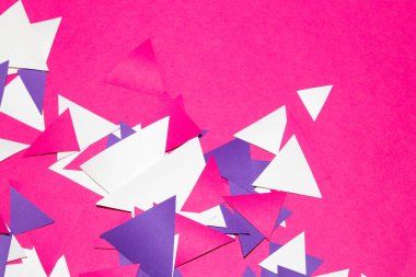 A Pink Purple Geometric Paper Triangle Pieces for Background
