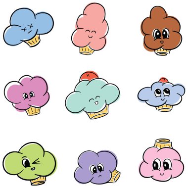 Pasta ve Şekerleme Çizgi Filmindeki Şirin Komik Kek Karakterleri