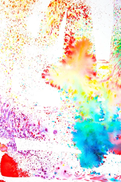A Vibrant Paint Powder and Splashes in Watercolour Painting Exploding Colour Rainbows