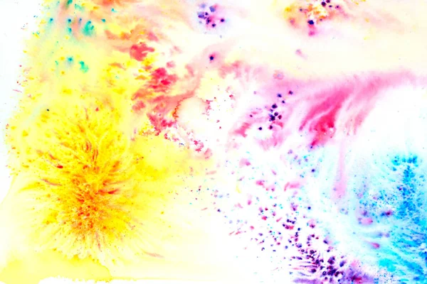 Ett Färgpulver Och Stänk Levande Akvarellmålning Exploderande Färgregnbågar — Stockfoto