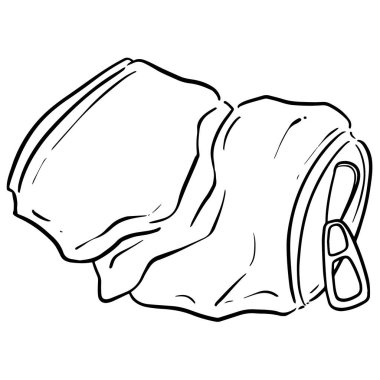 Ezilmiş Soda Kola Çelik Konserve Çizgi Filmi Geri Dönüşüm İçin Ya da Çöp Dökümü Olarak Kullanılır