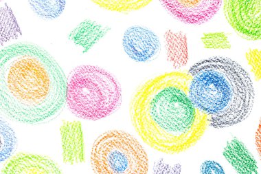 Beyaz Arkaplan Çocuk Biçiminde Bir Geometrik Renk ve Doku Çizimi