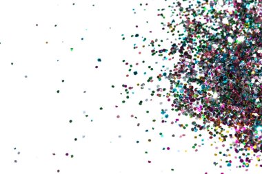 Beyaz Arkaplanda Renkli Konfeti Parıltısı